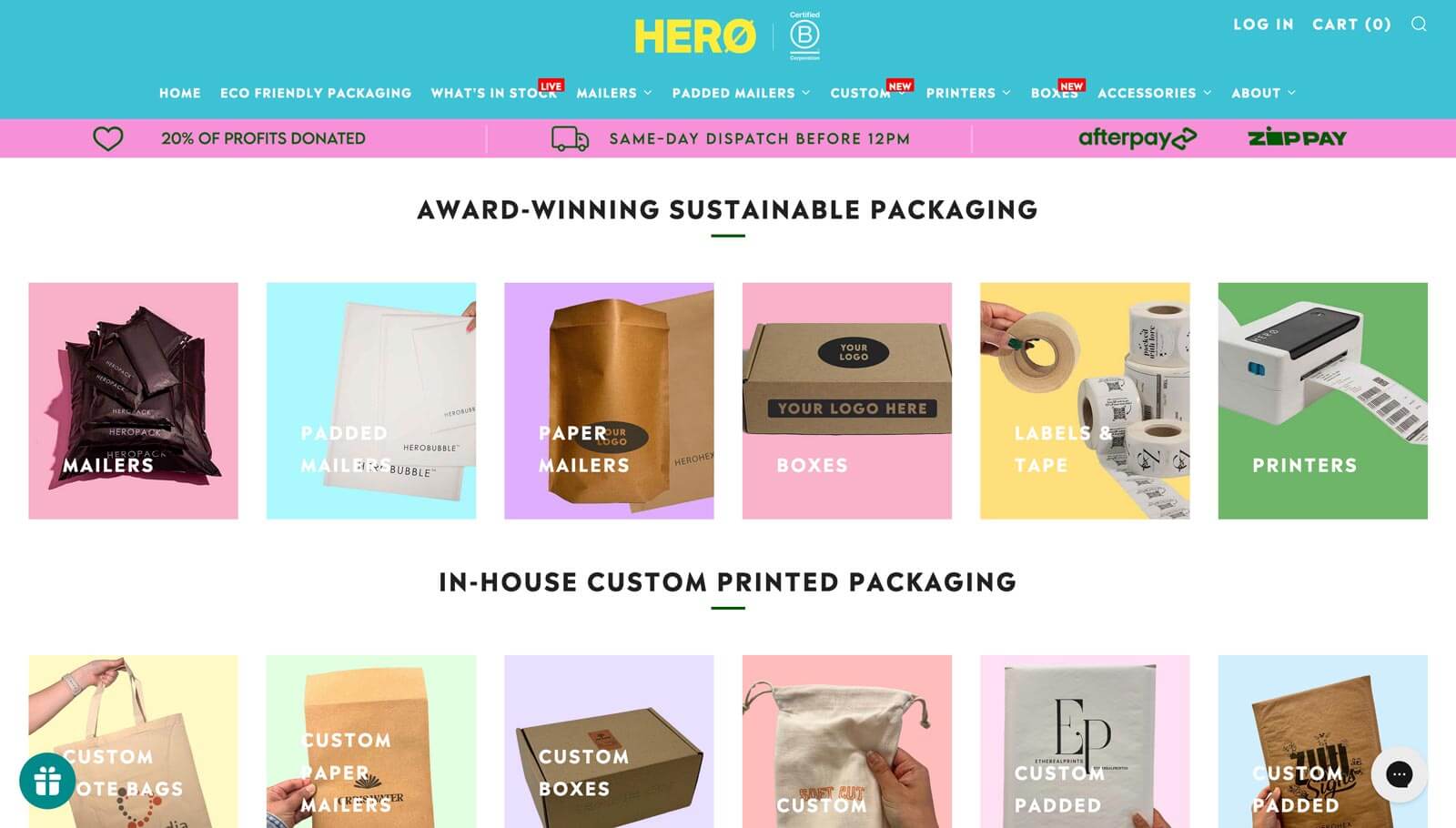 eCommerce Trend #3 - Hero Packaging - Popular Sustainable Packaging Provider