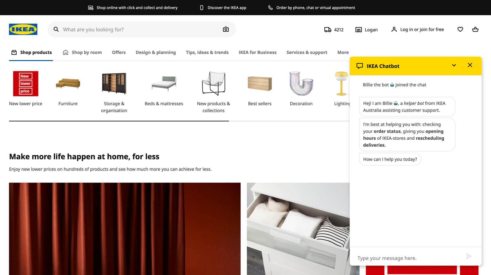eCommerce Trend #2 - Ikea Website Live Chat Feature